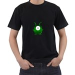 Green Love Alien Black T-Shirt