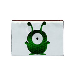 Green Love Alien Cosmetic Bag (Medium) from ArtsNow.com Front