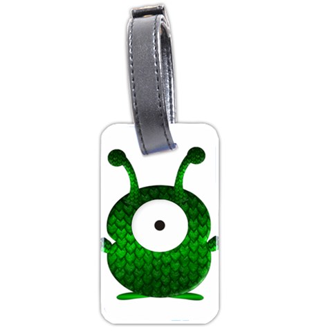 Green Love Alien Luggage Tag (two sides) from ArtsNow.com Back