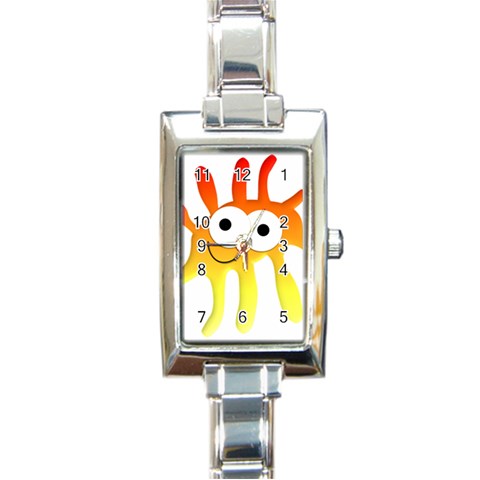 Sunny Alien Rectangular Italian Charm Watch from ArtsNow.com Front