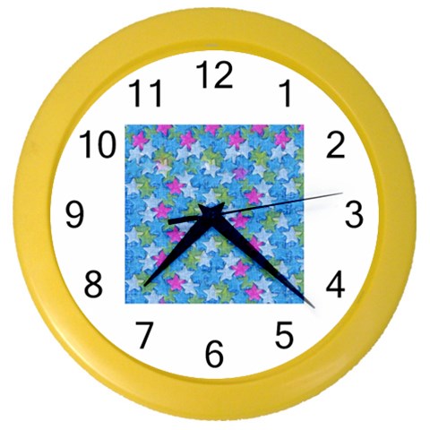 Stars on Blue Color Wall Clock from ArtsNow.com Front