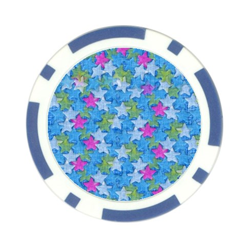 Stars on Blue Poker Chip Card Guard from ArtsNow.com Front