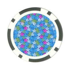 Stars on Blue Poker Chip Card Guard from ArtsNow.com Front