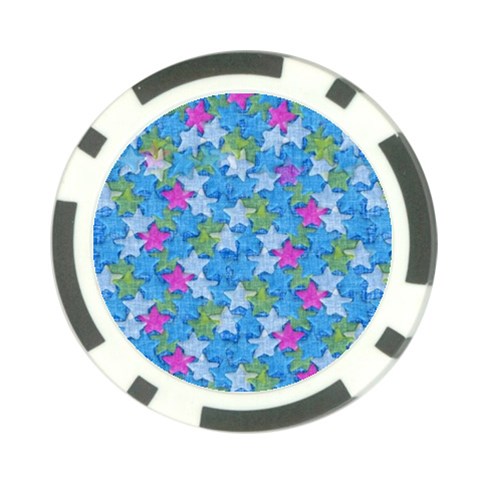 Stars on Blue Poker Chip Card Guard from ArtsNow.com Back