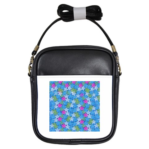 Stars on Blue Girls Sling Bag from ArtsNow.com Front