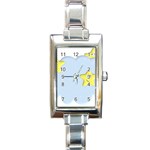 Happy Stars in a Cloud Rectangular Italian Charm Watch