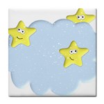 Happy Stars in a Cloud Tile Coaster