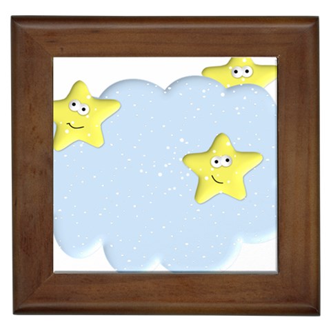 Happy Stars in a Cloud Framed Tile from ArtsNow.com Front