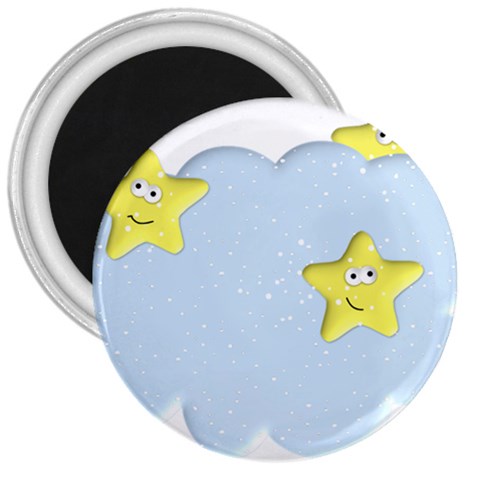 Happy Stars in a Cloud 3  Magnet from ArtsNow.com Front