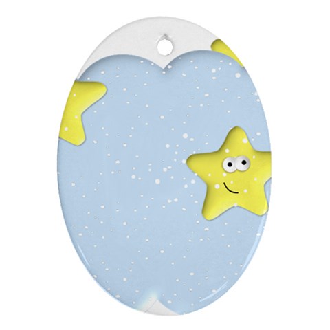 Happy Stars in a Cloud Ornament (Oval) from ArtsNow.com Front