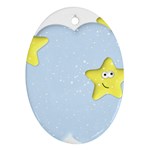 Happy Stars in a Cloud Ornament (Oval)