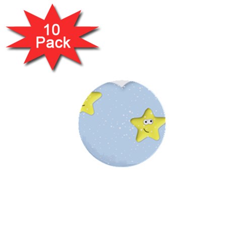 Happy Stars in a Cloud 1  Mini Button (10 pack)  from ArtsNow.com Front