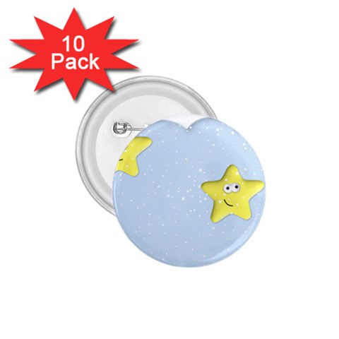 Happy Stars in a Cloud 1.75  Button (10 pack)  from ArtsNow.com Front