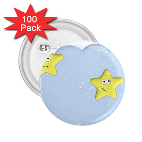 Happy Stars in a Cloud 2.25  Button (100 pack) from ArtsNow.com Front