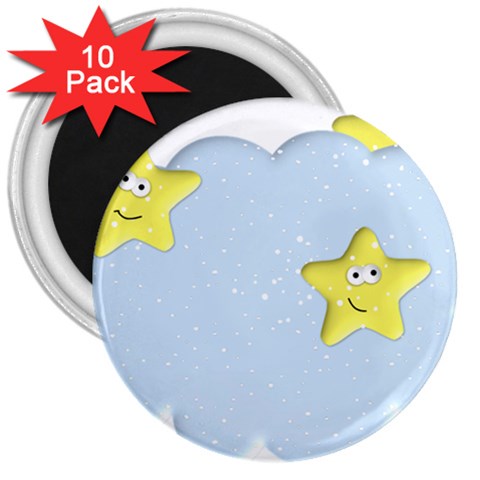 Happy Stars in a Cloud 3  Magnet (10 pack) from ArtsNow.com Front