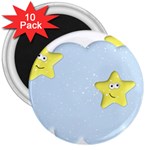 Happy Stars in a Cloud 3  Magnet (10 pack)