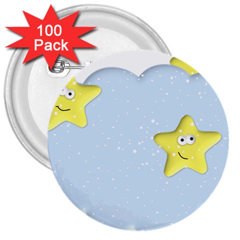 Happy Stars in a Cloud 3  Button (100 pack) from ArtsNow.com Front