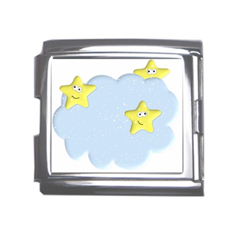 Happy Stars in a Cloud Mega Link Italian Charm (18mm) from ArtsNow.com Front