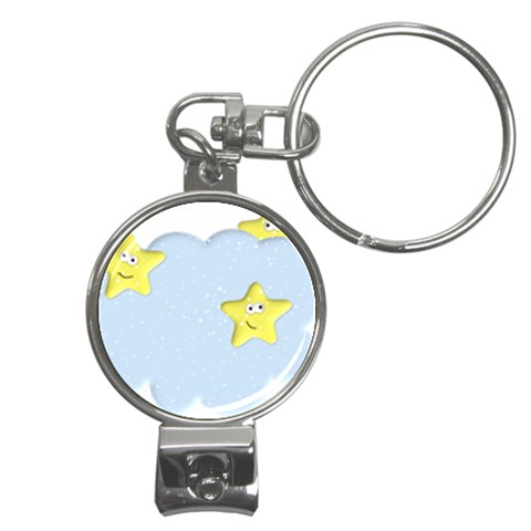 Happy Stars in a Cloud Nail Clippers Key Chain from ArtsNow.com Front