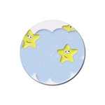 Happy Stars in a Cloud Rubber Round Coaster (4 pack)