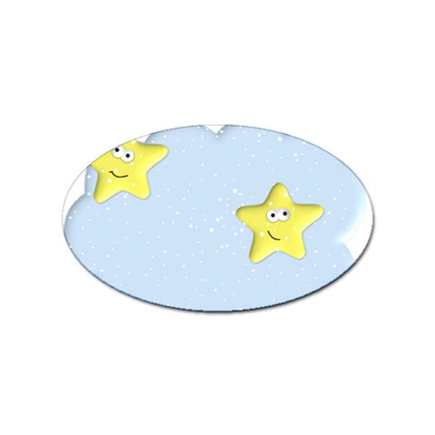 Happy Stars in a Cloud Sticker (Oval) from ArtsNow.com Front