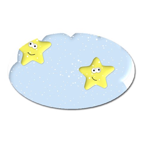 Happy Stars in a Cloud Magnet (Oval) from ArtsNow.com Front