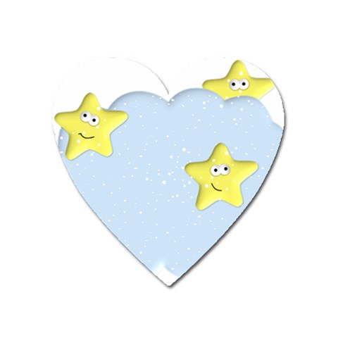 Happy Stars in a Cloud Magnet (Heart) from ArtsNow.com Front