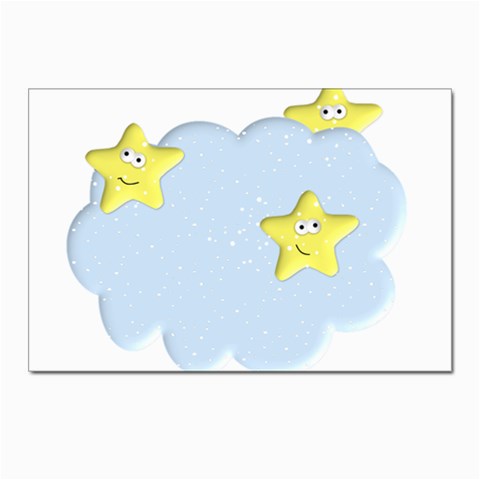 Happy Stars in a Cloud Postcard 4 x 6  (Pkg of 10) from ArtsNow.com Front