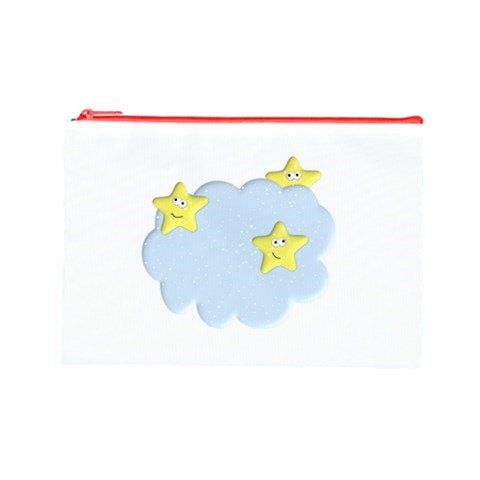 Happy Stars in a Cloud Cosmetic Bag (Large) from ArtsNow.com Front