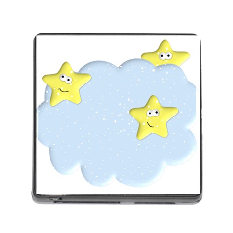 Happy Stars in a Cloud Memory Card Reader with Storage (Square) from ArtsNow.com Front