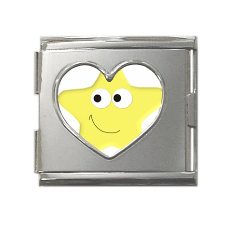 Happy Star Mega Link Heart Italian Charm (18mm) from ArtsNow.com Front