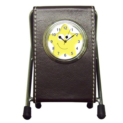 Happy Star Pen Holder Desk Clock from ArtsNow.com Front