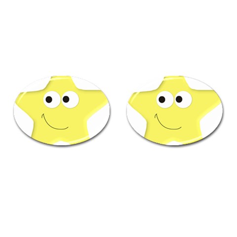 Happy Star Cufflinks (Oval) from ArtsNow.com Front(Pair)