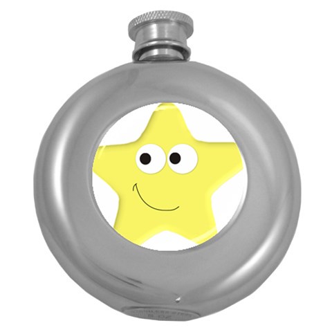 Happy Star Hip Flask (5 oz) from ArtsNow.com Front