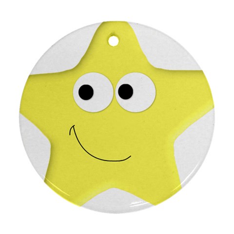 Happy Star Round Ornament (Two Sides) from ArtsNow.com Front