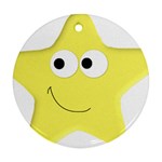 Happy Star Round Ornament (Two Sides)