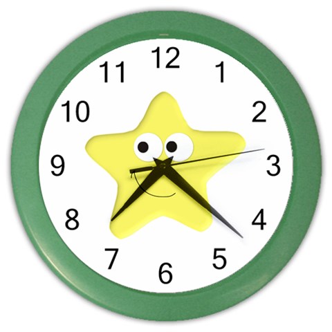 Happy Star Color Wall Clock from ArtsNow.com Front