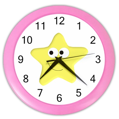 Happy Star Color Wall Clock from ArtsNow.com Front