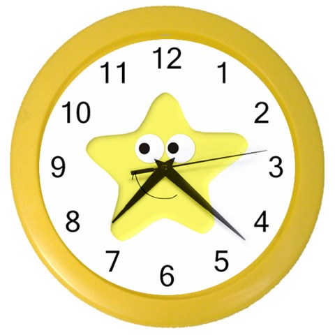 Happy Star Color Wall Clock from ArtsNow.com Front