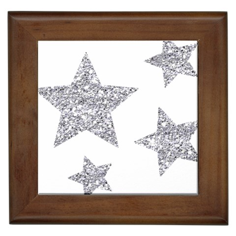 Silver Stars Framed Tile from ArtsNow.com Front