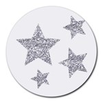 Silver Stars Round Mousepad