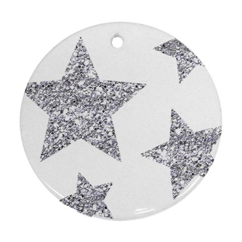 Silver Stars Ornament (Round) from ArtsNow.com Front