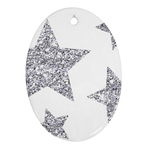 Silver Stars Ornament (Oval) from ArtsNow.com Front