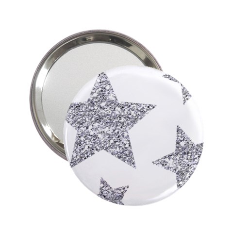 Silver Stars 2.25  Handbag Mirror from ArtsNow.com Front