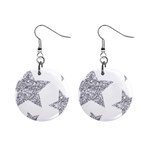 Silver Stars 1  Button Earrings