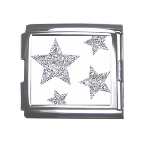 Silver Stars Mega Link Italian Charm (18mm) from ArtsNow.com Front