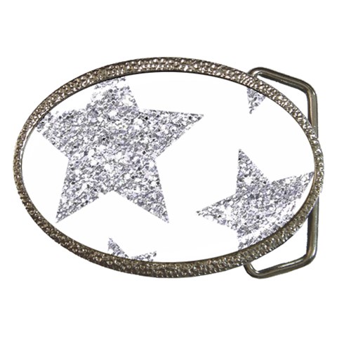 Silver Stars Belt Buckle from ArtsNow.com Front