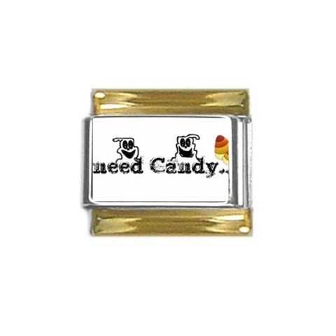 I Need Halloween Candy Gold Trim Italian Charm (9mm) from ArtsNow.com Front