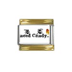 I Need Halloween Candy Gold Trim Italian Charm (9mm)