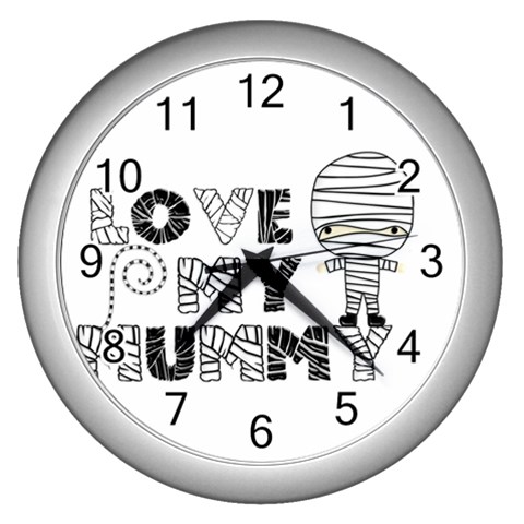 Love My Mummy Halloween Wall Clock (Silver) from ArtsNow.com Front